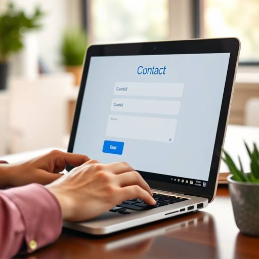Una persona escribiendo un mensaje en un formulario de contacto en una computadora portátil